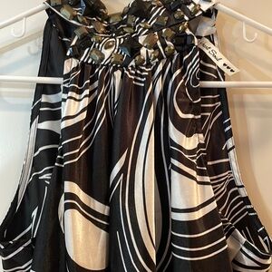 Black and white top.